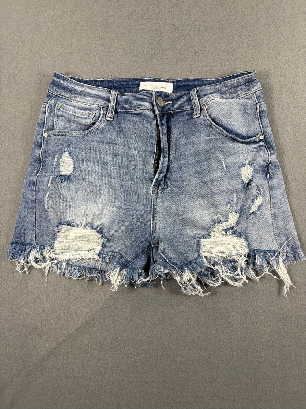 Distressed Light Blue Denim Jean Shorts